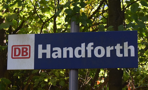 Handforth Deutsche Bahn sign