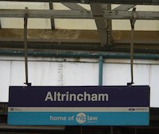 Altrincham station sign