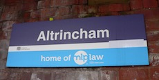 Altrincham station sign