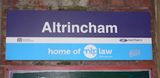 Altrincham station sign