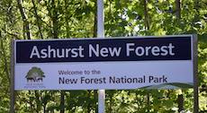 Ashurst New Forest station sign