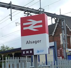 Alsager station sign