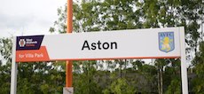Aston station sign