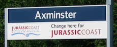 Axminster station sign