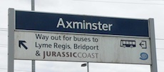 Axminster station sign