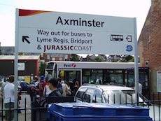 Axminster station sign