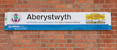 Aberystwyth station sign
