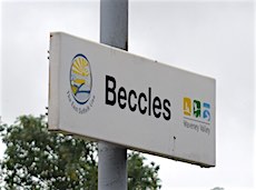 Beccles station sign