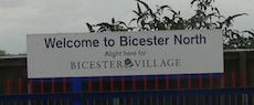 Bicester North station sign