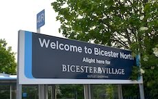 Bicester North station sign