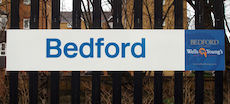 Bedford station sign