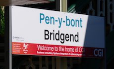 Bridgend station sign