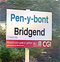 Bridgend station sign