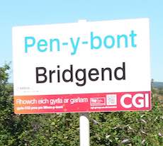 Bridgend station sign