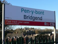 Bridgend station sign