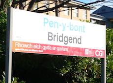 Bridgend station sign