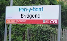 Bridgend station sign