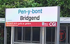 Bridgend station sign