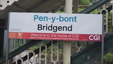 Bridgend station sign