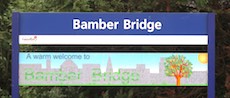 Bamber Bridge station sign