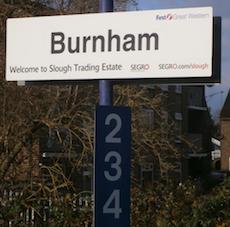 Burnham station sign