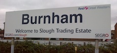 Burnham station sign