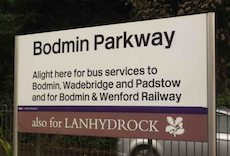 Bodmin Parkway station sign