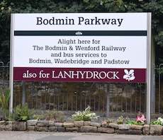 Bodmin Parkway station sign