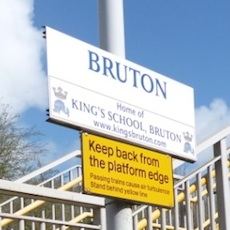 Bruton station sign