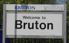 Bruton station sign