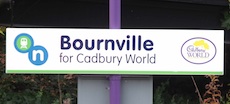 Bournville station sign