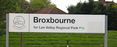Broxbourne station sign
