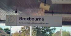 Broxbourne station sign