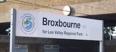 Broxbourne station sign