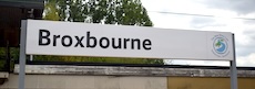 Broxbourne station sign