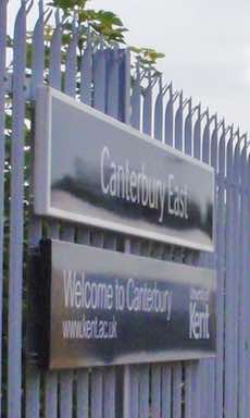 Canterbury East station sign