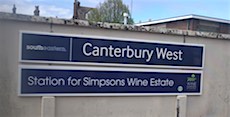 Canterbury West station sign
