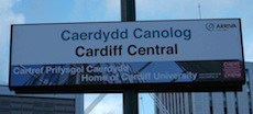 Cardiff Central station sign