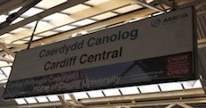 Cardiff Central station sign