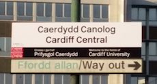 Cardiff Central station sign