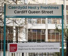 Cardiff Queen Street station sign