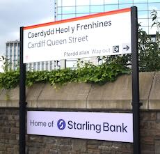 Cardiff Queen Street station sign