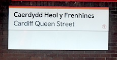 Cardiff Queen Street station sign