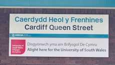 Cardiff Queen Street station sign