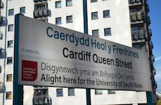 Cardiff Queen Street station sign