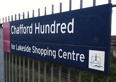Chafford Hundred station sign