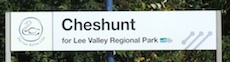 Cheshunt station sign