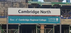 Cambridge North station sign