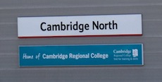 Cambridge North station sign