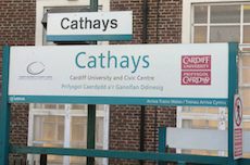 Cathays station sign